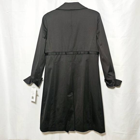 🛑 NWT Nine West Womens Black Cotton/Poly Blend Empire Waist Jacket Coat Med - Picture 2 of 9